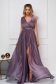 Lightpurple dress occasional long cloche from tulle with glitter details with crystal embellished details 3 - StarShinerS.com