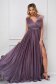Lightpurple dress occasional long cloche from tulle with glitter details with crystal embellished details 4 - StarShinerS.com