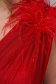 Red dress occasional long cloche from tulle with glitter details with crystal embellished details 5 - StarShinerS.com