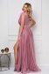 Lightpink dress occasional long cloche from tulle with glitter details with crystal embellished details 3 - StarShinerS.com