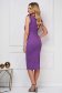 Rochie din stofa elastica mov midi tip creion cu slit frontal - StarShinerS 3 - StarShinerS.ro