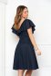 Navy Blue Crepe Knee-Length A-Line Dress with Glitter Applications - StarShinerS 2 - StarShinerS.com