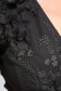Rochie din stofa elastica neagra midi tip creion cu decolteu petrecut si broderie florala - StarShinerS 5 - StarShinerS.ro