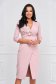 Lightpink dress elastic cloth midi pencil wrap over front - StarShinerS 1 - StarShinerS.com