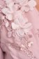 Rochie din stofa elastica roz prafuit midi tip creion cu decolteu petrecut si broderie florala - StarShinerS 5 - StarShinerS.ro