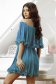 Rochie din material subtire turcoaz scurta in clos cu umeri goi - Artista 2 - StarShinerS.ro
