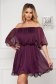 Purple dress short cut cloche off-shoulder thin fabric 1 - StarShinerS.com