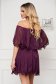 Purple dress short cut cloche off-shoulder thin fabric 4 - StarShinerS.com