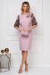 StarShinerS lightpink dress occasional midi cloth with rounded cleavage with laced sleeves 1 - StarShinerS.com
