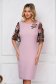 StarShinerS lightpink dress occasional midi cloth with rounded cleavage with laced sleeves 3 - StarShinerS.com