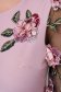 Rochie din stofa roz prafuit midi cu maneci din voal cu flori in relief - StarShinerS 5 - StarShinerS.ro