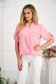 Bluza dama din voal cu aspect creponat roz cu croi larg - Lady Pandora 3 - StarShinerS.ro