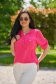 Fuchsia women`s blouse loose fit from veil fabric wrinkled texture 2 - StarShinerS.com