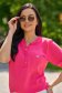 Fuchsia women`s blouse loose fit from veil fabric wrinkled texture 1 - StarShinerS.com