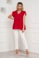 Lightred women`s blouse loose fit georgette with ruffle details 5 - StarShinerS.com
