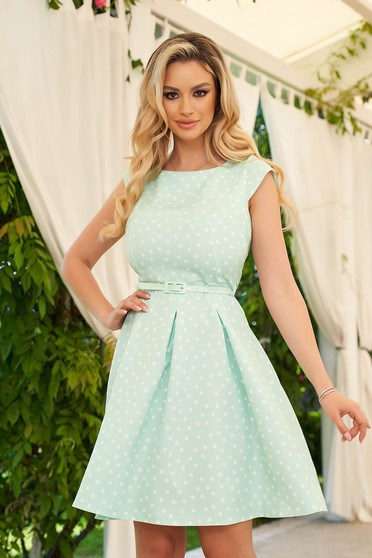 Online Dresses, Cloche elastic cloth dots print waist pleats dress - StarShinerS.com