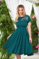 - StarShinerS green dress cloche with elastic waist midi with floral details from veil fabric 1 - StarShinerS.com