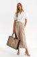 Cream trousers linen flaring cut with elastic waist 4 - StarShinerS.com