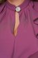 Purple dress midi pencil thin fabric with ruffles on the chest 5 - StarShinerS.com