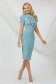 Mint dress midi pencil thin fabric with ruffles on the chest 4 - StarShinerS.com