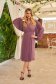 Purple dress elegant midi straight pleated elastic cloth 1 - StarShinerS.com