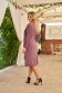 Purple dress elegant midi straight pleated elastic cloth 2 - StarShinerS.com
