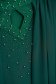 Darkgreen dress elegant midi straight from veil fabric with pearls with crystal embellished details 4 - StarShinerS.com