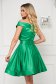Lightgreen dress from satin cloche occasional on the shoulders short cut 2 - StarShinerS.com