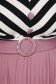 Rochie plisata din voal roz prafuit midi in clos cu accesoriu tip curea 3 - StarShinerS.ro