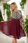 From veil fabric pleated midi cloche burgundy dress 2 - StarShinerS.com