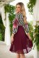 From veil fabric pleated midi cloche burgundy dress 3 - StarShinerS.com