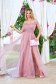 Lightpink dress long cloche from tulle with glitter details slit 2 - StarShinerS.com