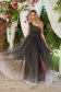 Rochie din tul khaki lunga in clos cu rijelina si bust buretat 3 - StarShinerS.ro