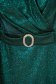 Rochie din material subtire verde midi tip creion cu aplicatii cu sclipici accesorizata cu cordon 5 - StarShinerS.ro