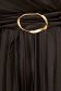 Rochie plisata din satin neagra midi in clos cu elastic in talie accesorizata cu cordon 5 - StarShinerS.ro