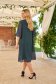 Rochie din voal verde petrol midi cu croi larg accesorizata cu pietre stras 4 - StarShinerS.ro