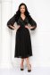 Black dress midi cloche from veil fabric with pearls strass 5 - StarShinerS.com