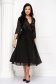 Black dress midi cloche from veil fabric with pearls strass 4 - StarShinerS.com