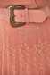 Rochie plisata din stofa elastica roz midi in clos accesorizata cu cordon 4 - StarShinerS.ro
