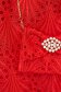 Rochie din dantela brodata rosie midi tip creion accesorizata cu geanta 4 - StarShinerS.ro