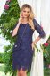 Rochie din dantela brodata bleumarin midi tip creion accesorizata cu geanta 1 - StarShinerS.ro