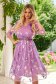 Rochie din voal mov deschis midi in clos cu accesoriu tip curea 4 - StarShinerS.ro