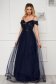 Dark blue dress long cloche from tulle with sequins 1 - StarShinerS.com