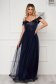 Dark blue dress long cloche from tulle with sequins 2 - StarShinerS.com