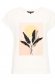 White t-shirt loose fit cotton with floral print 5 - StarShinerS.com