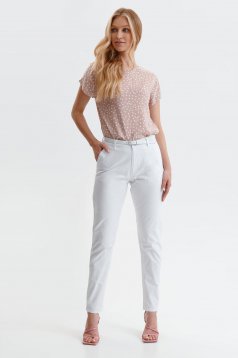White trousers casual conical medium waist lateral pockets