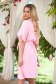 Rochie din georgette roz deschis scurta in clos cu elastic in talie accesorizata cu cordon - Lady Pandora 2 - StarShinerS.ro
