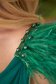 Green dress short cut cloche from tulle with pearls feather details 5 - StarShinerS.com