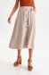 Cream skirt thin fabric midi cloche with elastic waist lateral pockets 1 - StarShinerS.com