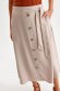Cream skirt thin fabric midi cloche with elastic waist lateral pockets 5 - StarShinerS.com